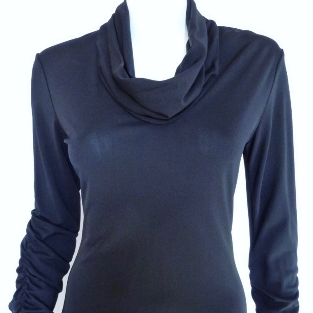 Herve Leger Vintage Black Rayon Dress Sz 2/4
